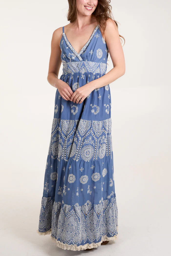 Amira Cami Embroidered Maxi Dress House of Snah Amira Cami Embroidered Maxi Dress House of Snah