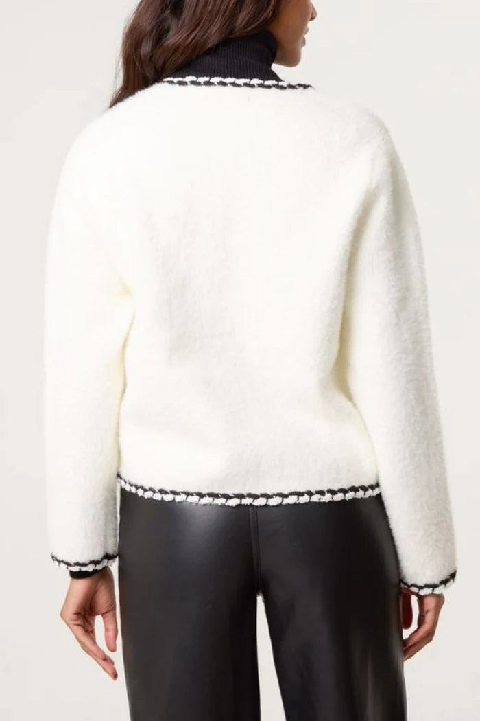 Colette Contrast Knit Cardigan