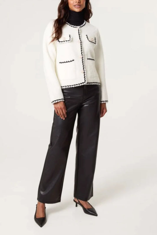 Colette Contrast Knit Cardigan