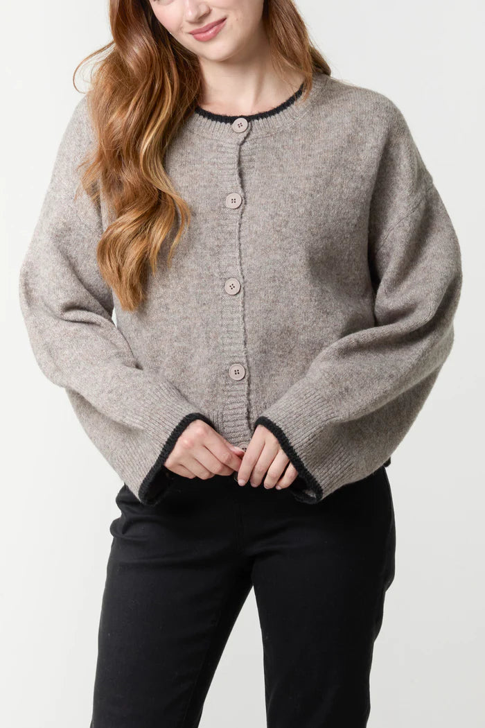 Clara Contrast Knit Cardigan