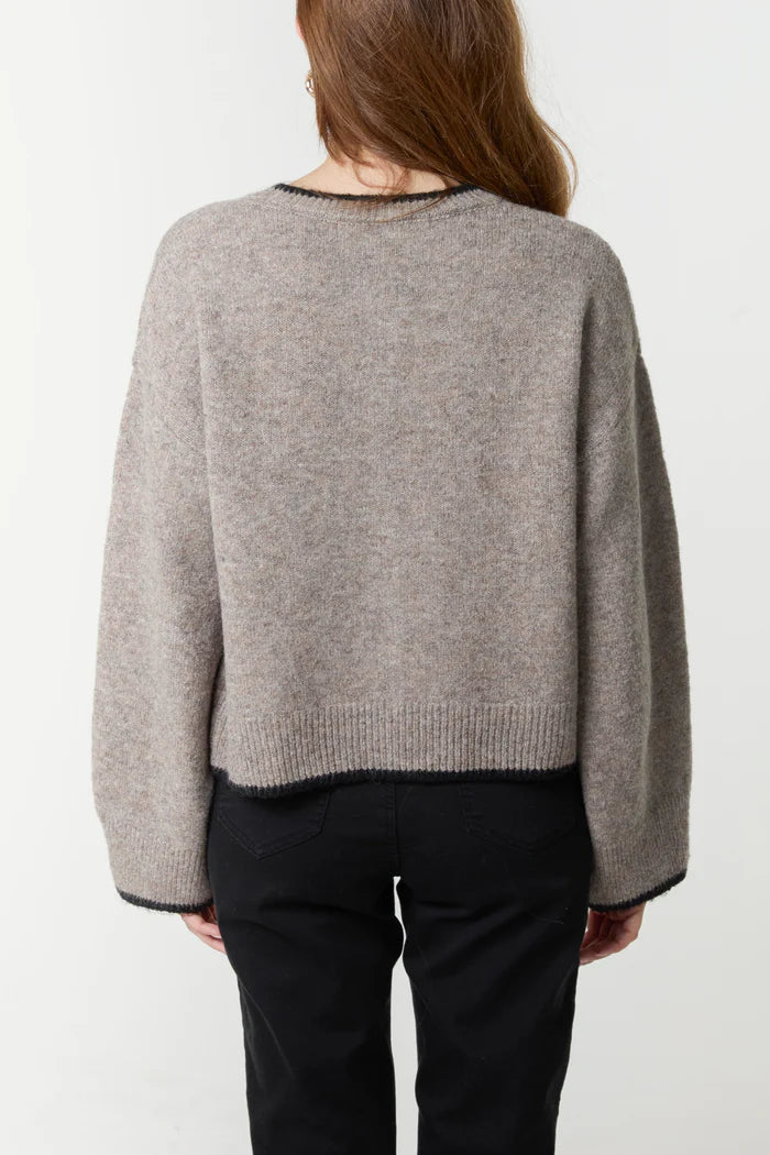 Clara Contrast Knit Cardigan