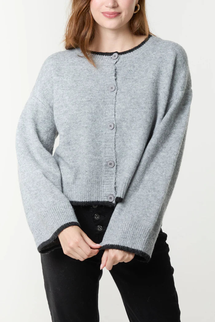 Clara Contrast Knit Cardigan