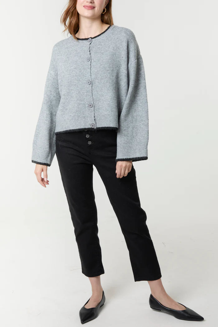 Clara Contrast Knit Cardigan