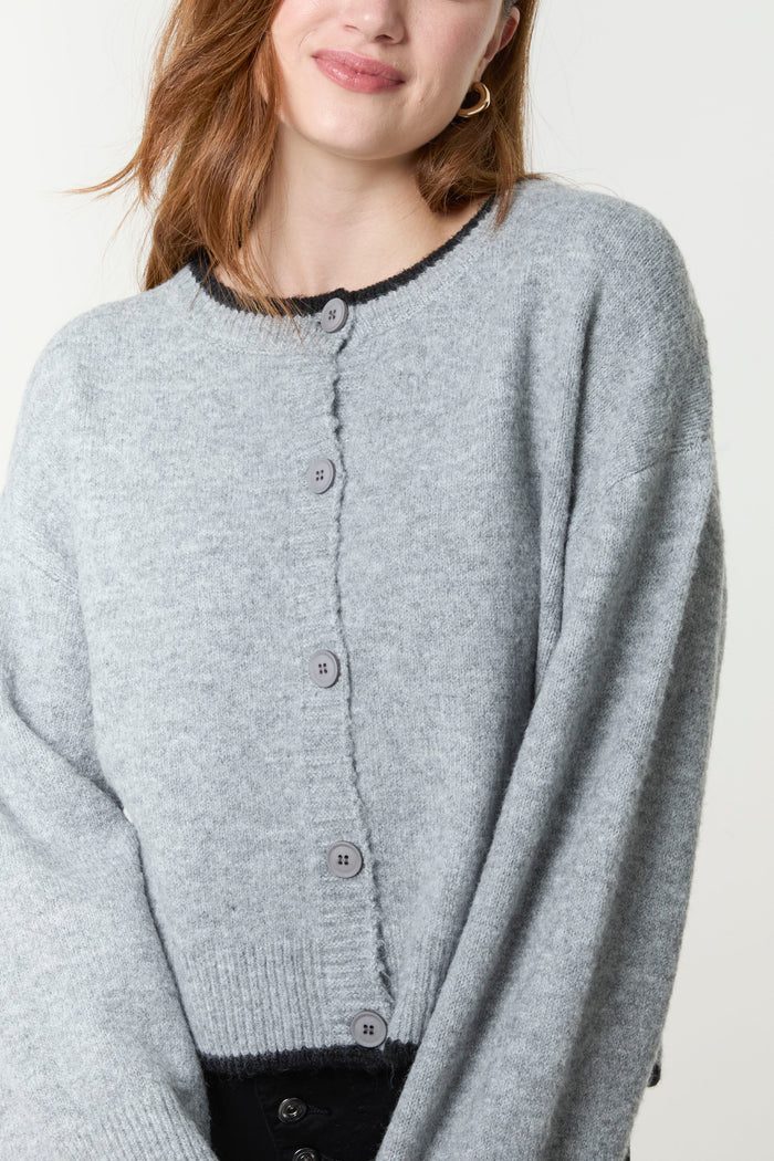 Clara Contrast Knit Cardigan
