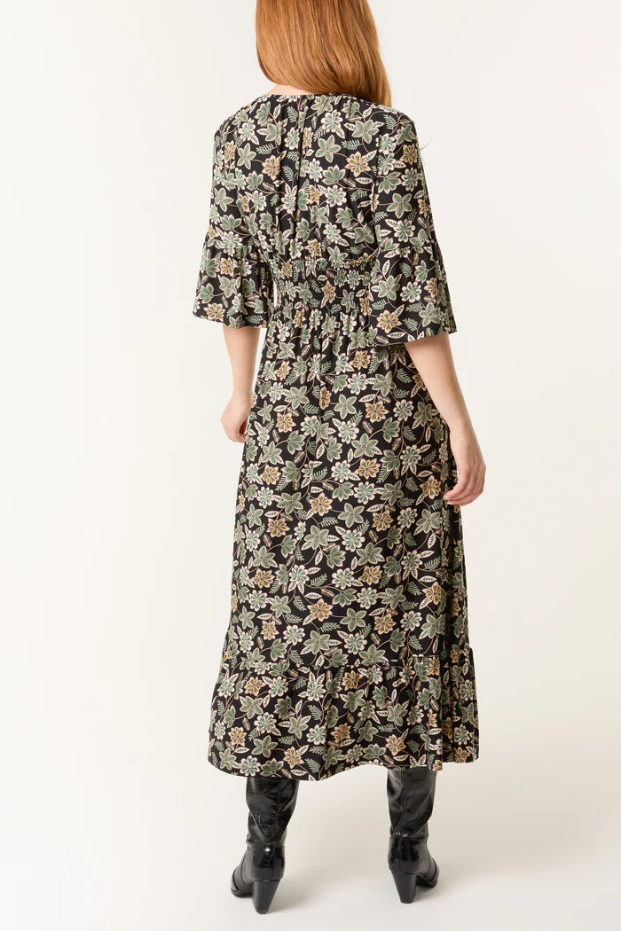 Juliet Bloom V-Neck Stretch V Dress