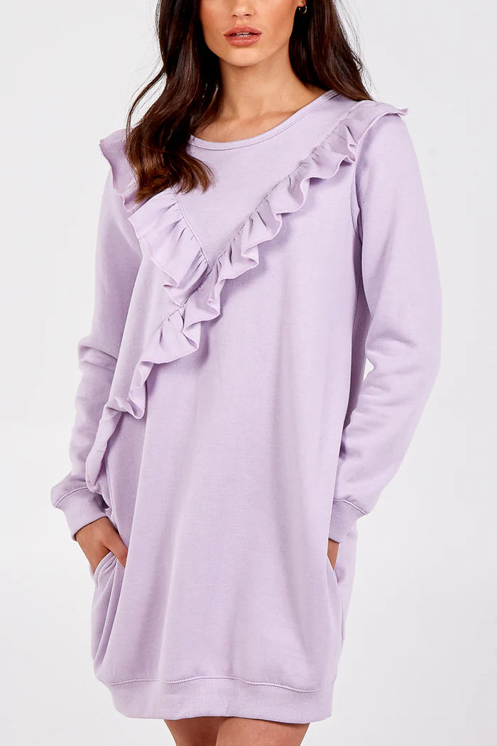 Noelle Frill Sweatshirt Dress